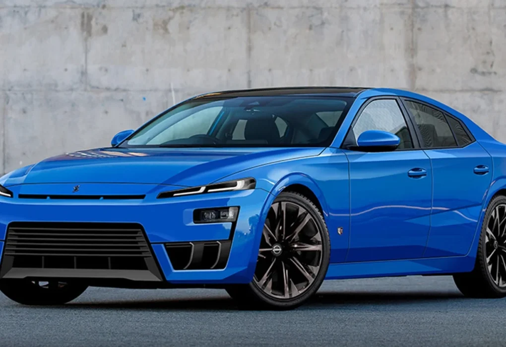 Nissan Skyline 2026 front view with futuristic design and LED headlights