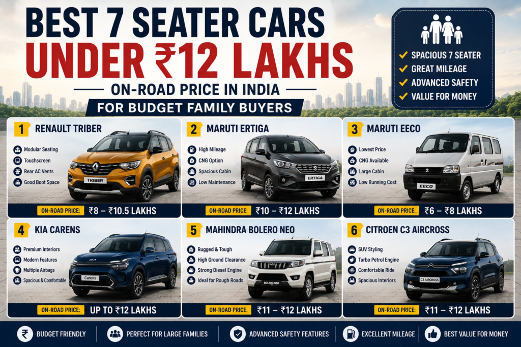 Best 7 Seater Cars Under 12 Lakhs 