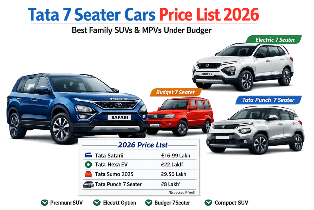 Tata 7 Seater Cars Price List 2026
