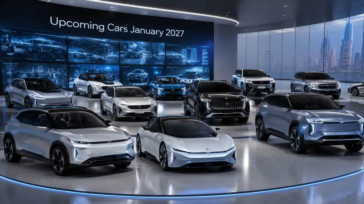 Upcoming Car Models January 2027 featuring the latest expected SUVs, EVs, hybrid cars, and premium launches in India.